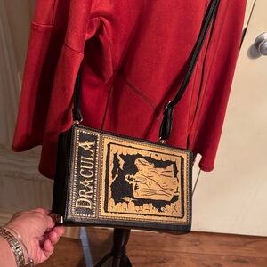 Dracula Black and Gold Crossbody Bag